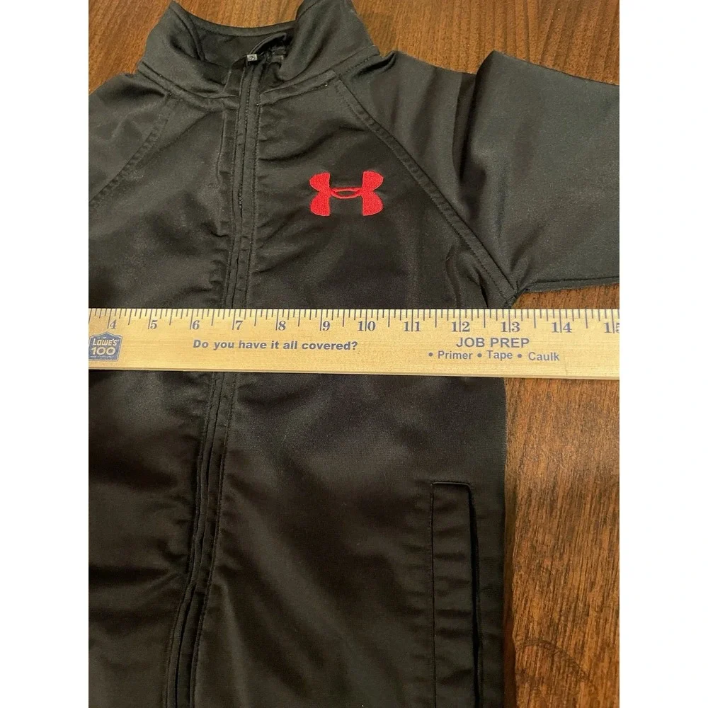 Under Armor Boys Jacket Size 6 Black RedAthleisure Sporty Basic Classic Playware